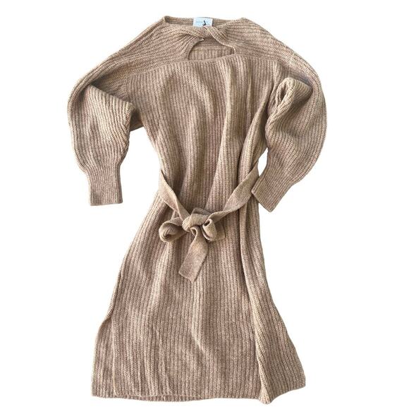 Eleven Six Camel Beth Cut Out Sweater Midi Dress Alpaca XS/S - Picture 2 of 9